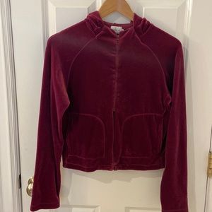 Cropped Velour Hoodie M Calvin Klein